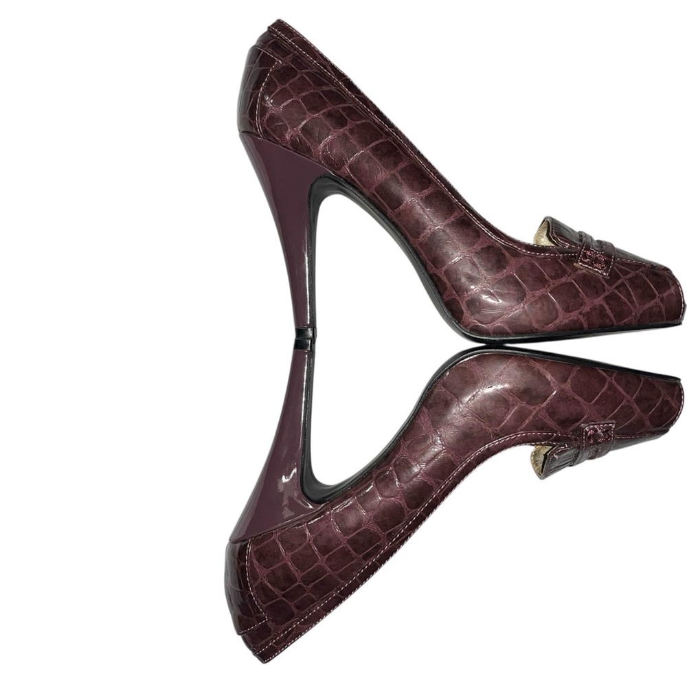 Eggplant Colored Crocodile Textured Heels Size 7.5 (worn once)